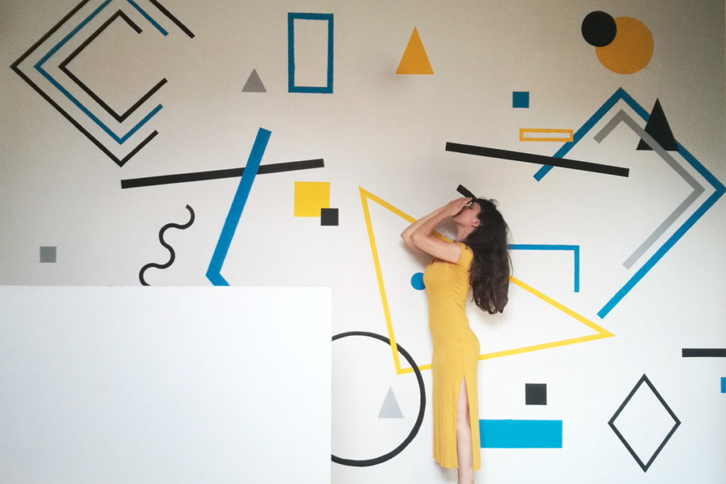 Dettaglio di un dipinto murale (murales) realizzato a mano da Martina De Paola