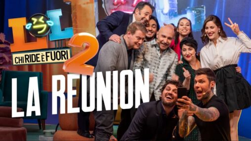 Scenografia per LOL 2 Awards con il cast completo: Fedez, Frank Matano, Virginia Raffaele e Corrado Guzzanti. Set design per Amazon Prime Video